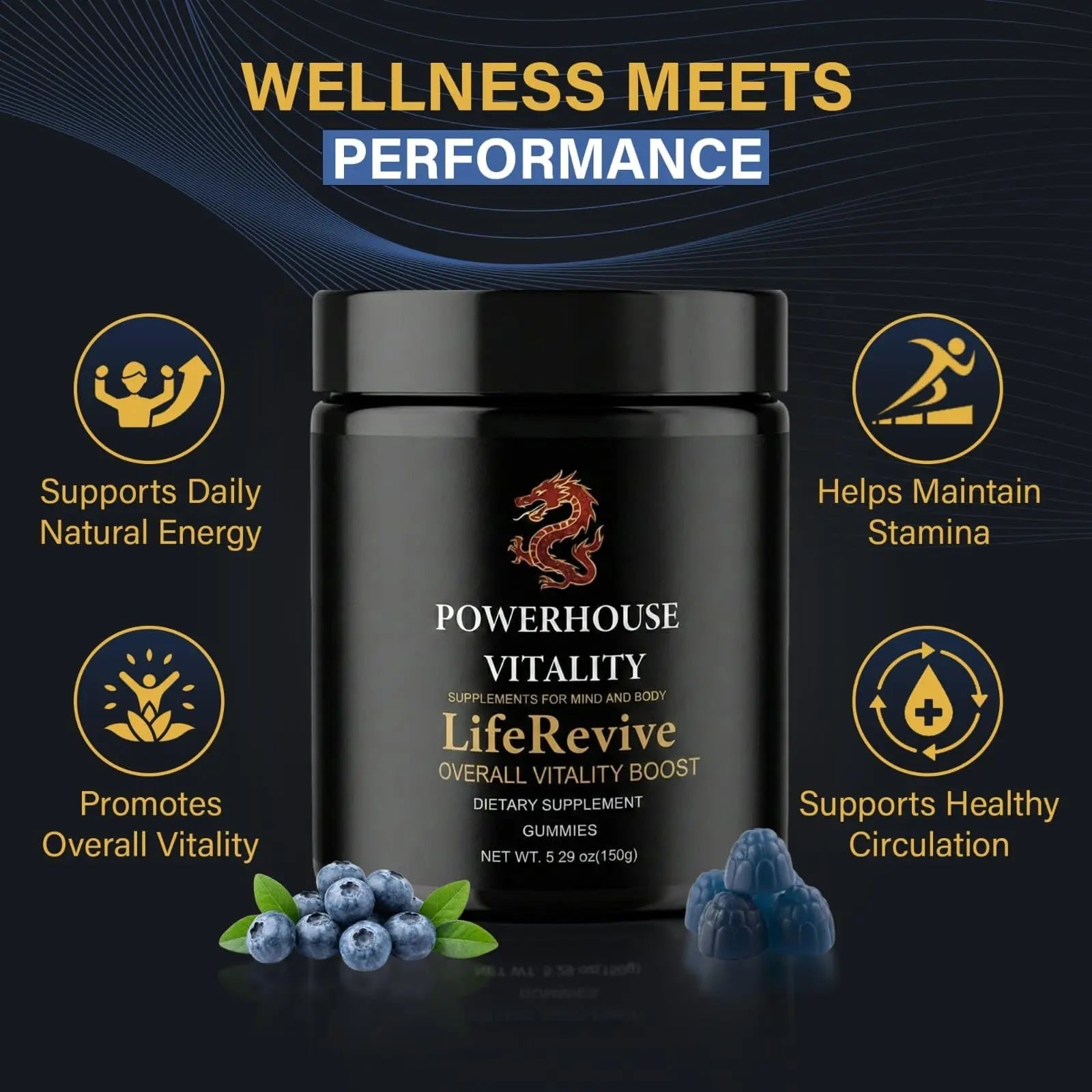 Powerhouse Vitality LifeRevive - Overall Vitality Boost | Vitamin Gummies for Men & Women - TrustMedUSA
