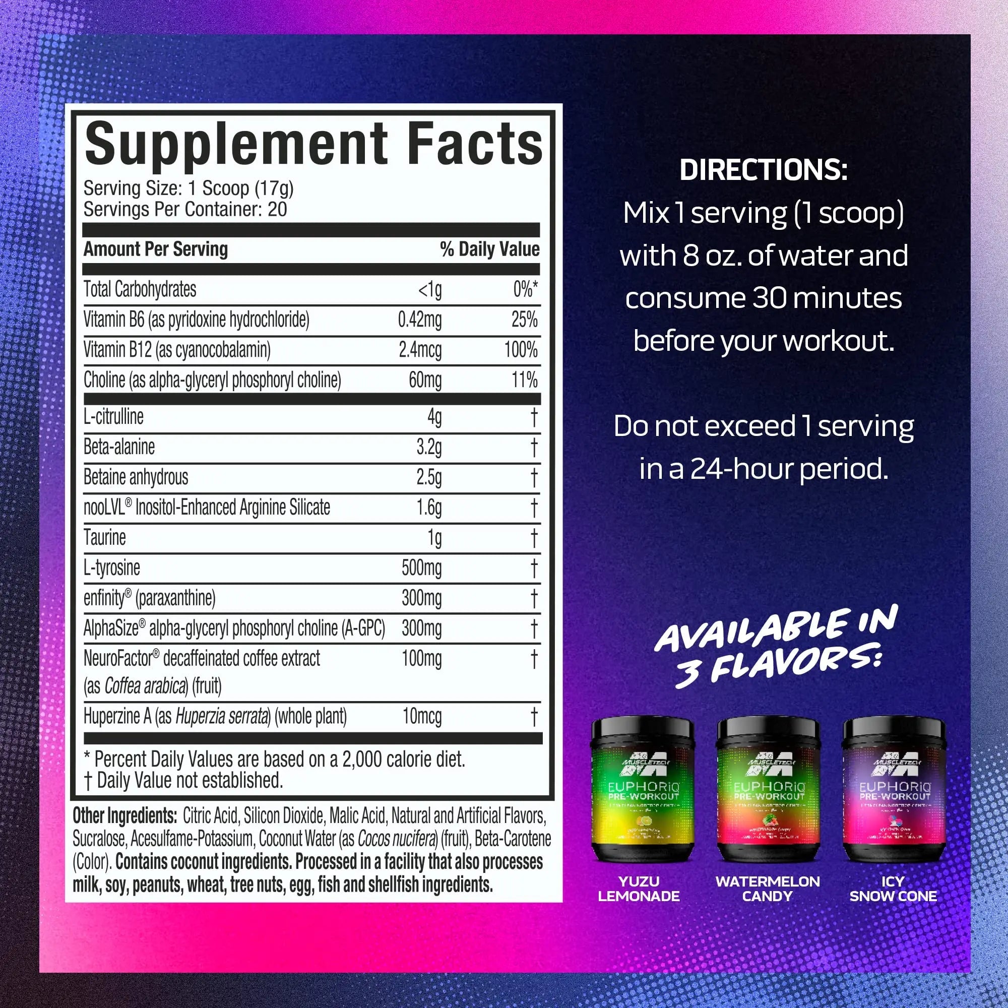 Pre Workout Powder MuscleTech EuphoriQ PreWorkout Smart Pre Workout Powder - TrustMedUSA