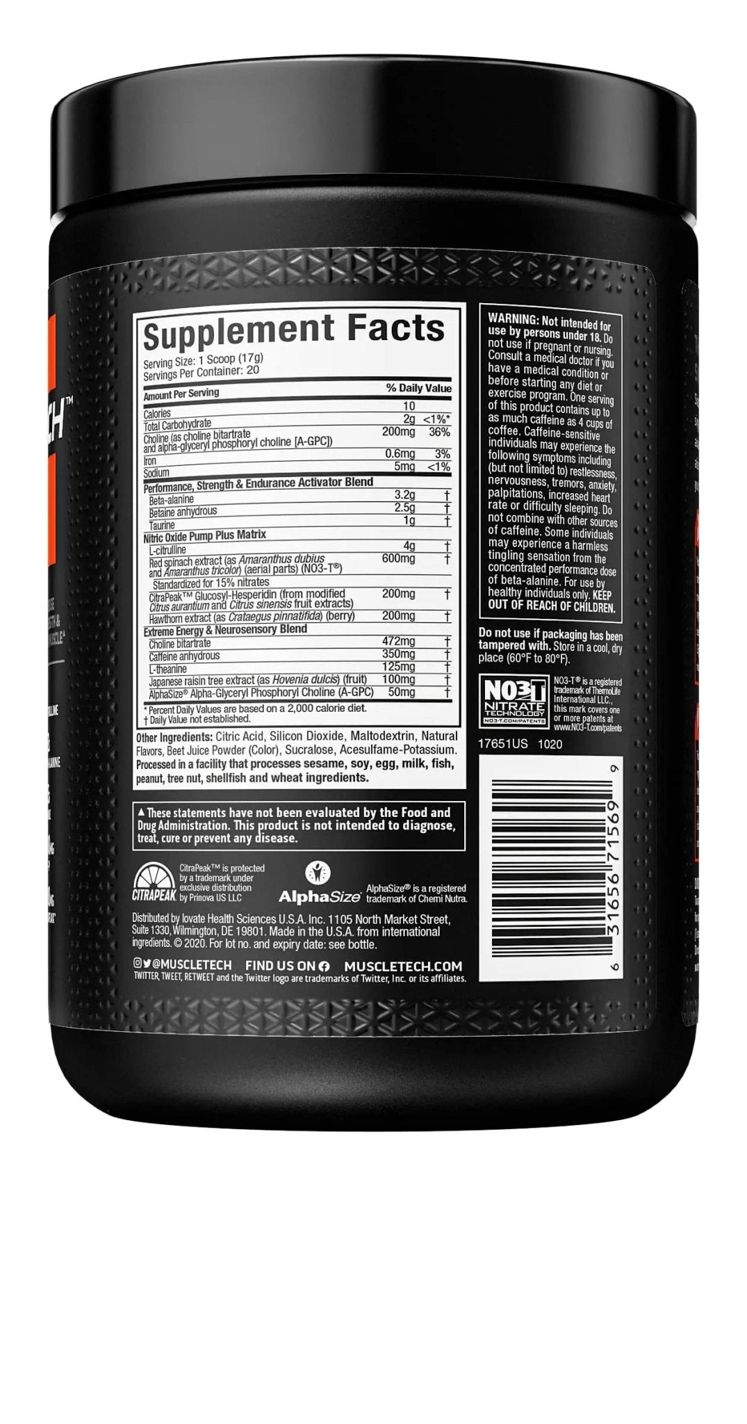 Pre Workout Powder MuscleTech Shatter Pre-Workout PreWorkout Powder - TrustMedUSA