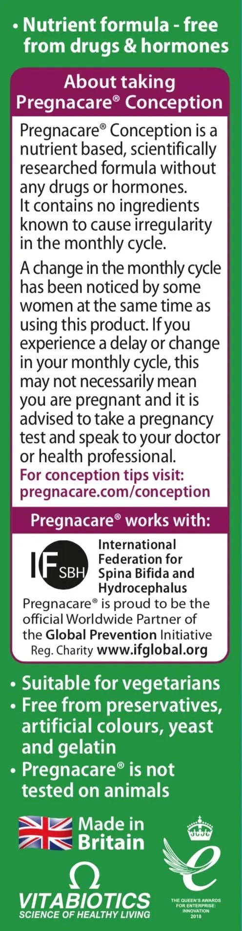 Pregnacare Conception Tablets, Pack of 30, 30 Count - TrustMedUSA