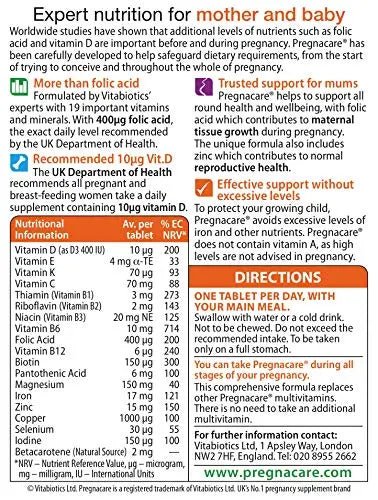 Pregnacare Vitabiotics During Pregnancy Original, 30 Count (Pack of 1) - TrustMedUSA