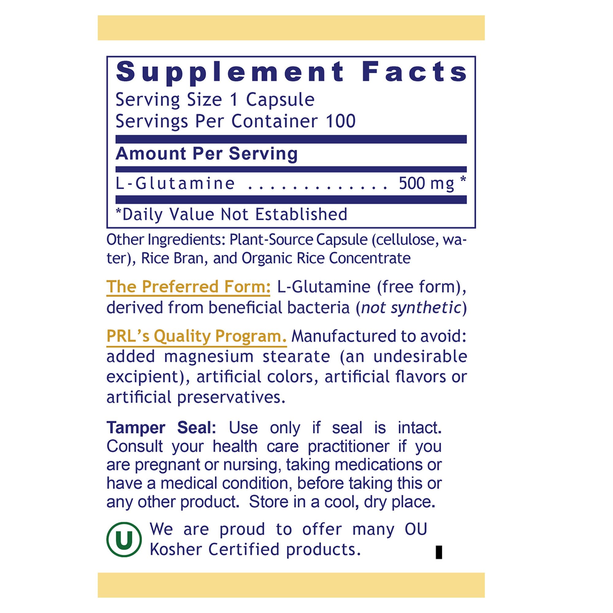 Premier Glutamine by Premier Research Labs - 100 caps - TrustMedUSA
