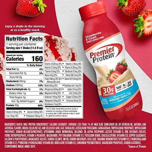 Premier Liquid Protein Shake -24 Vitamins & Minerals/Nutrients to Support Immune Health - TrustMedUSA