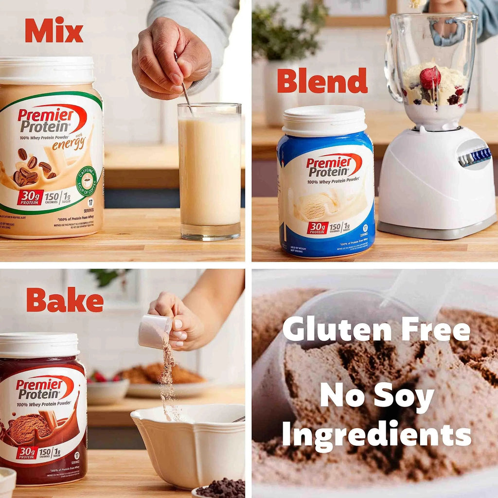 Premier Protein Powder, Cafe Latte , 30g Protein, 1g Sugar, 100% Whey Protein - TrustMedUSA