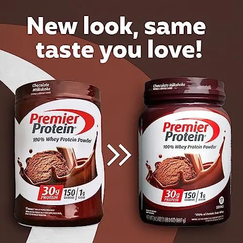 Premier Protein Powder, Chocolate Milkshake, 30g Protein, 1g Sugar, 100% Whey Protein - TrustMedUSA