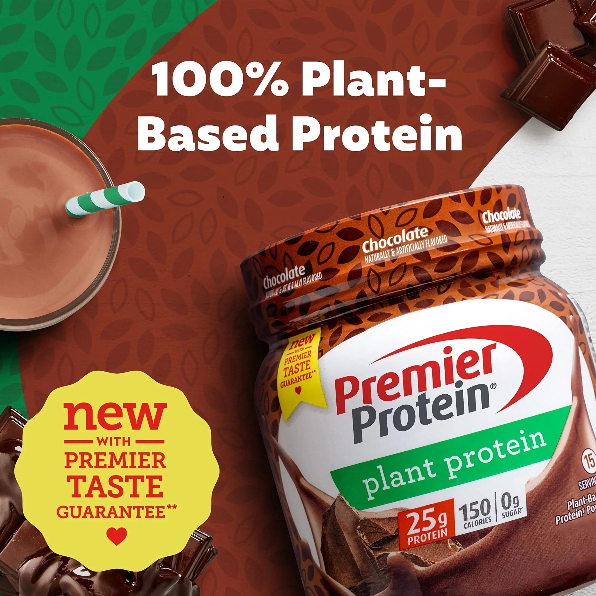 Premier Protein Powder Plant Protein, Chocolate, 25g Plant-Based Protein, 0g Sugar - TrustMedUSA