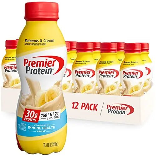 Premier Protein Shake, Bananas & Cream, 30g Protein, 1g Sugar, 24 Vitamins & Minerals - TrustMedUSA