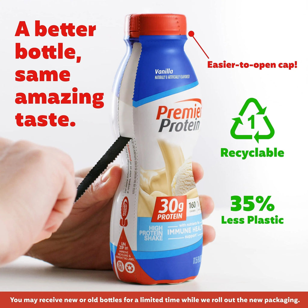 Premier Protein Shake Bottle, Vanilla, Liquid, Powder, keto, 30g Protein, 1g Sugar - TrustMedUSA