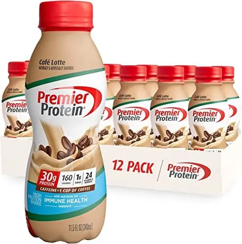 Premier Protein Shake, Café Latte Liquid, 30g Protein, 1g Sugar, 24 Vitamins & Minerals - TrustMedUSA