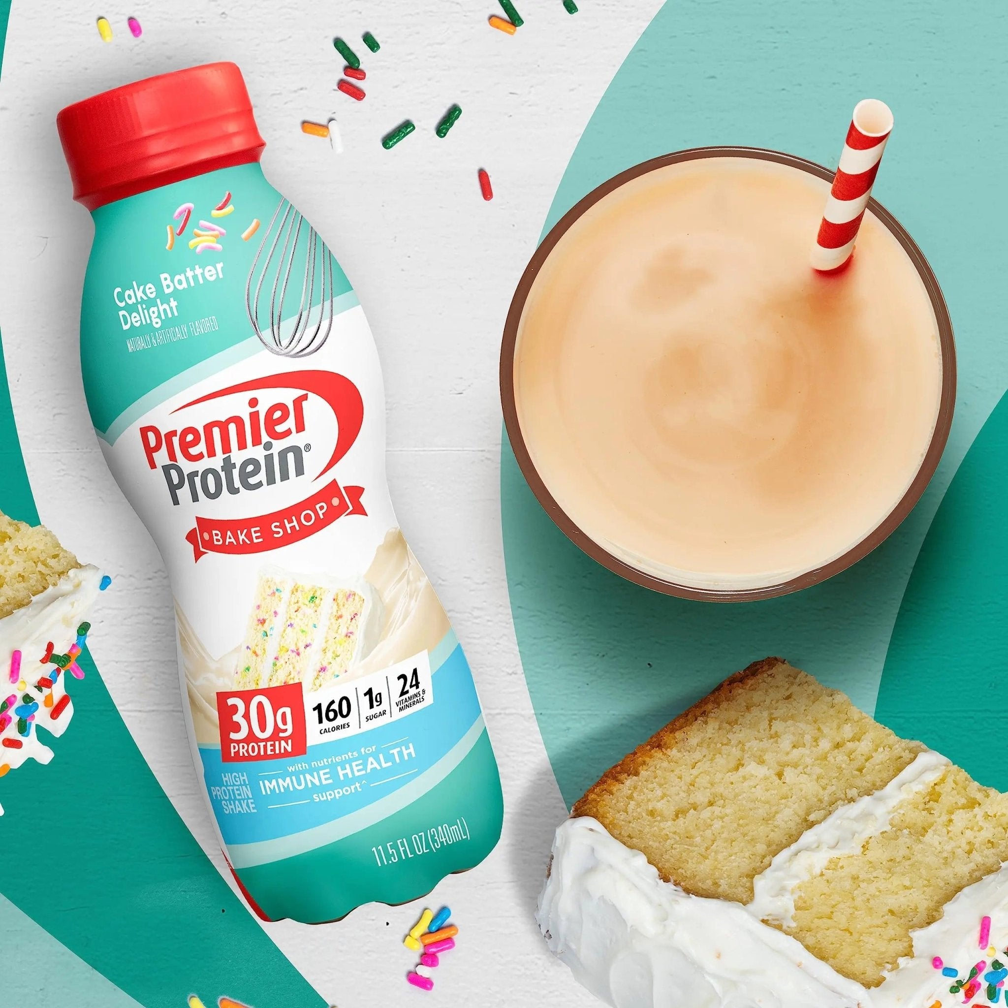 Premier Protein Shake, Cake Batter, 30g Protein, 1g Sugar, 24 Vitamins & Minerals - TrustMedUSA