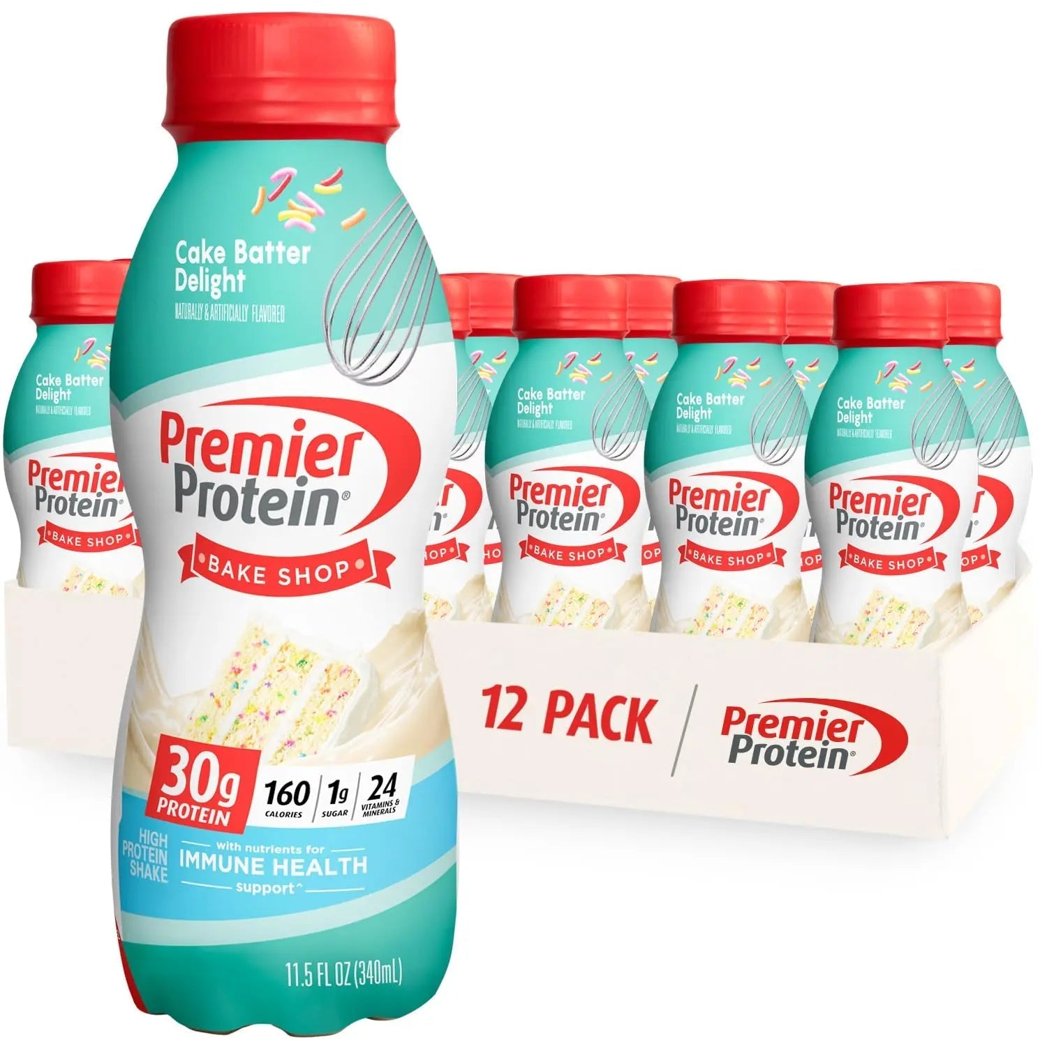 Premier Protein Shake, Cake Batter, 30g Protein, 1g Sugar, 24 Vitamins & Minerals - TrustMedUSA