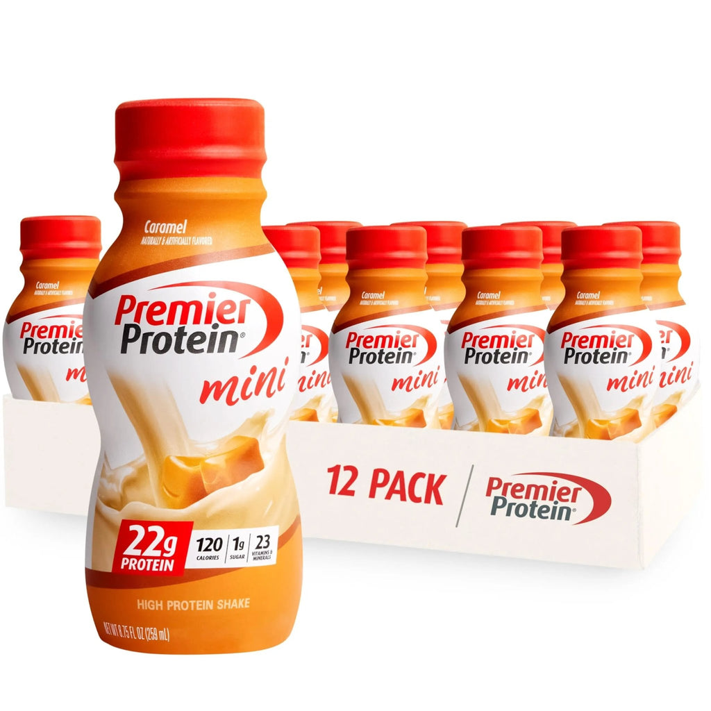 Premier Protein Shake MINIs, Caramel, 22g Protein, 120 Calories, 1g Sugar, 8.75fl oz - TrustMedUSA