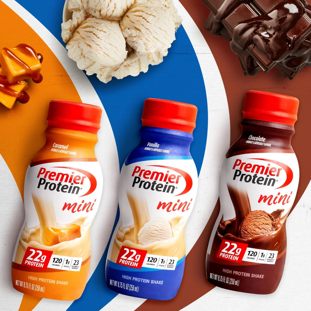 Premier Protein Shake MINIs, Vanilla, 22g Protein, 120 Calories, 1g Sugar, 8.75fl oz - TrustMedUSA