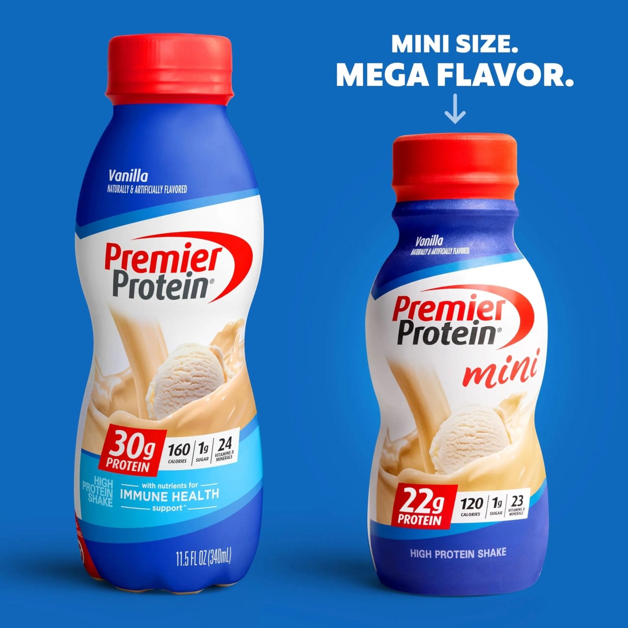 Premier Protein Shake MINIs, Vanilla, 22g Protein, 120 Calories, 1g Sugar, 8.75fl oz - TrustMedUSA