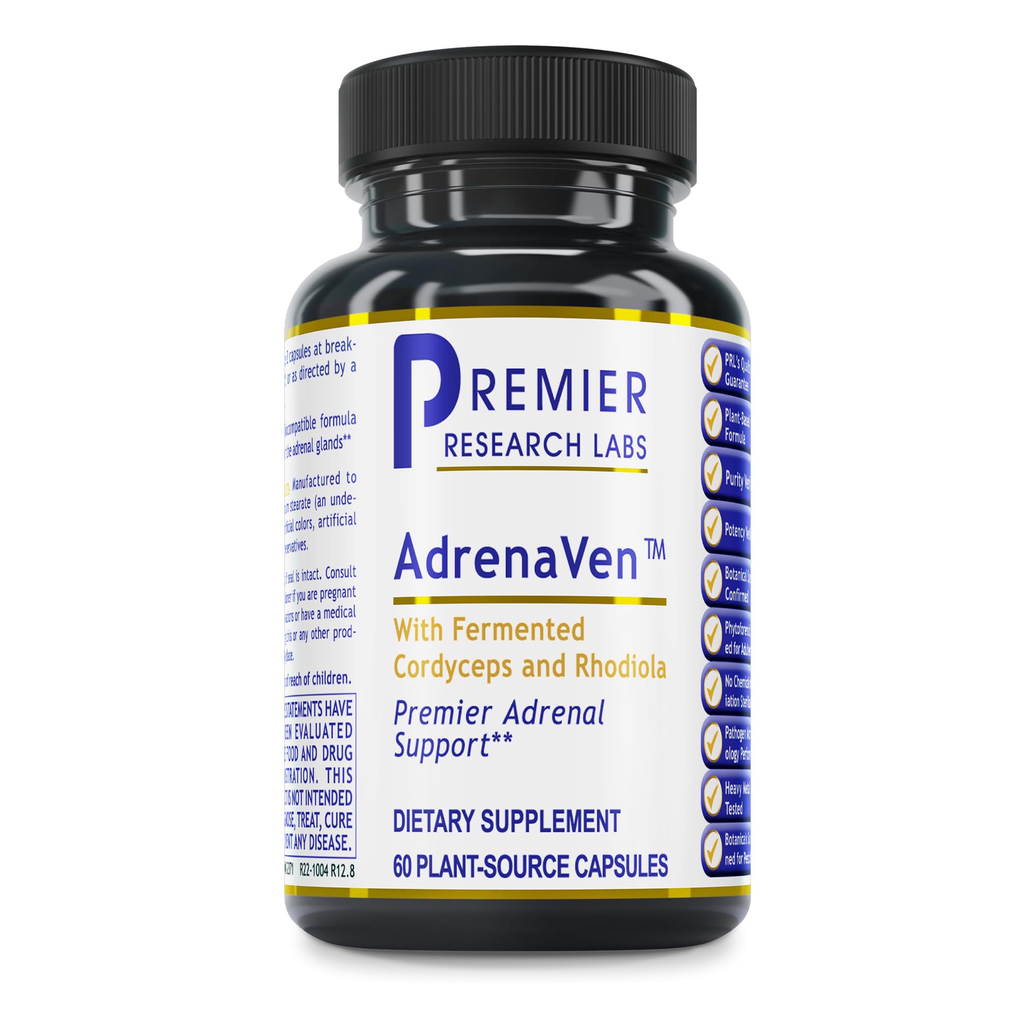 Premier Research Labs 30 Servings-AdrenaVen - Adrenal Health Supplement, Supports Adrenal Gland Health and Stress Response - Organic Adrenal Health - 60 Plant-Source Capsules - TrustMedUSA