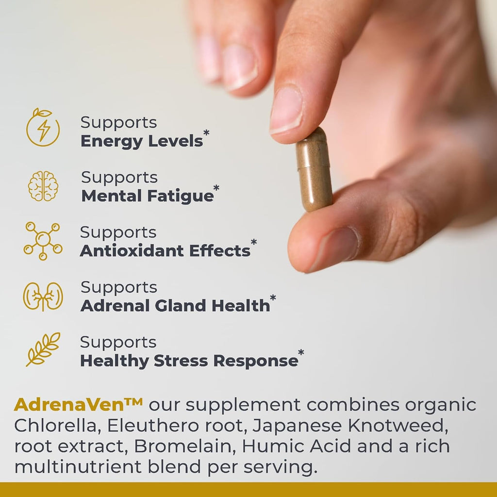 Premier Research Labs 30 Servings-AdrenaVen - Adrenal Health Supplement, Supports Adrenal Gland Health and Stress Response - Organic Adrenal Health - 60 Plant-Source Capsules - TrustMedUSA