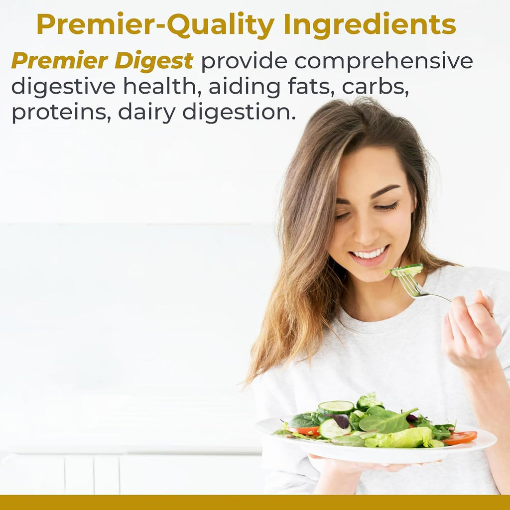 Premier Research Labs Active Digestive Enzymes with Probiotic and Prebiotics - Promotes Full-Spectrum Digestive Support - with Amylase, Protease & Lipase, 60 Plant-Sourced Capsules - TrustMedUSA