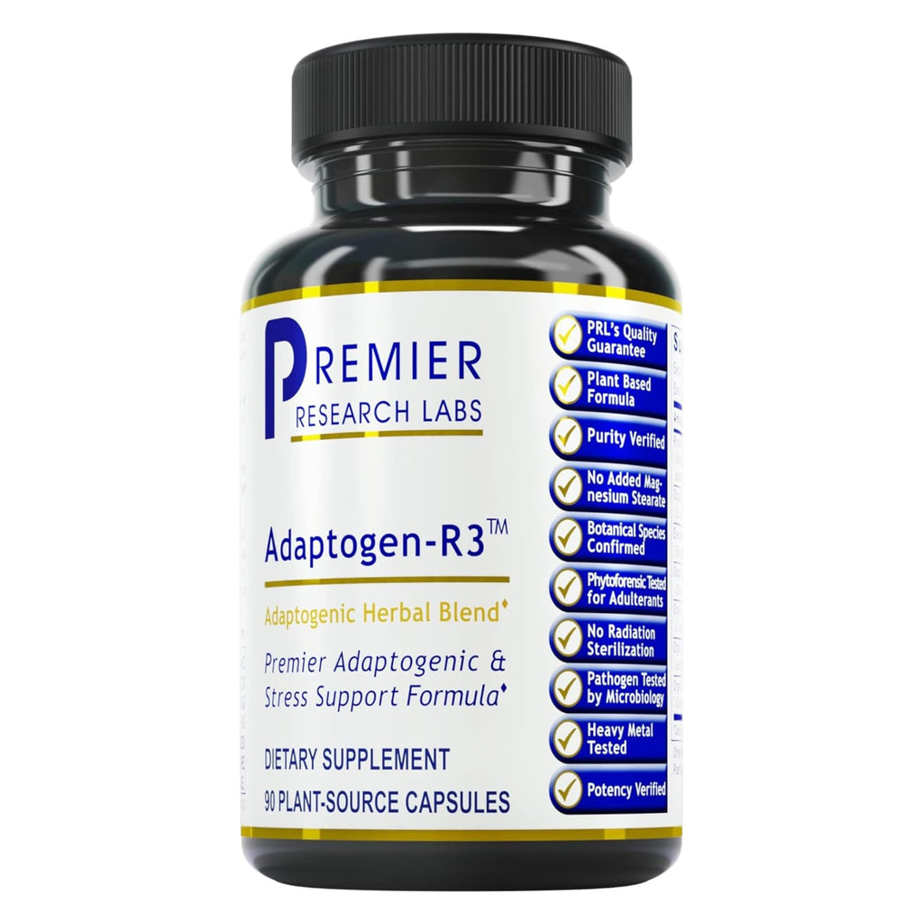 Premier Research Labs Adaptogen-R3 Supplement - Rhodiola Rosea Supplement with Maca Root, Adaptogen Complex for Stress, Heart & Metabolic Health - 90 Vegetarian Capsules - TrustMedUSA