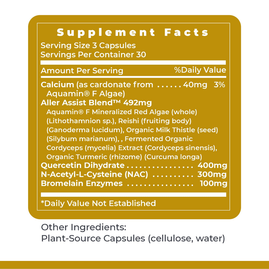 Premier Research Labs AllerCaps - A Lung Health Supplement with NAC/N-Acetyl Cysteine, Featuring Bromelain, Reishi Mushroom & Quertecin, Immune Support Formula - 60 Vegetarian Capsules - TrustMedUSA
