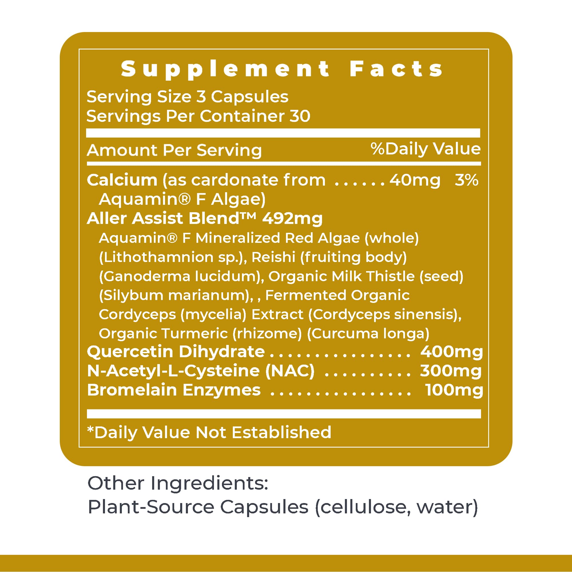 Premier Research Labs AllerCaps - A Lung Health Supplement with NAC/N-Acetyl Cysteine, Featuring Bromelain, Reishi Mushroom & Quertecin, Immune Support Formula - 60 Vegetarian Capsules - TrustMedUSA