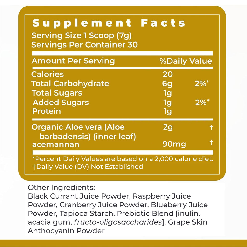 Premier Research Labs Aloe Powder - Aloe Vera Powder, Aloe Vera Drink Mix for Skin and Digestion, Aloe Barbadensis Leaf Extract with Acemannan, Freeze Dried - Mixed Berry, 7.4 Oz (30 Servings) - TrustMedUSA