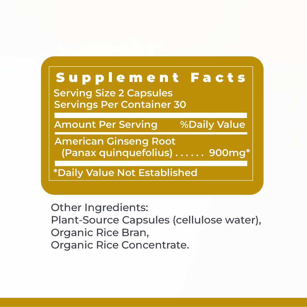 Premier Research Labs American Ginseng Supplement - American Ginseng Capsules, Herbal Ginseng Root Pills, North American Ginseng Herb Extract, Calming Energy Supplement - 60 Plant-Based Capsules - TrustMedUSA