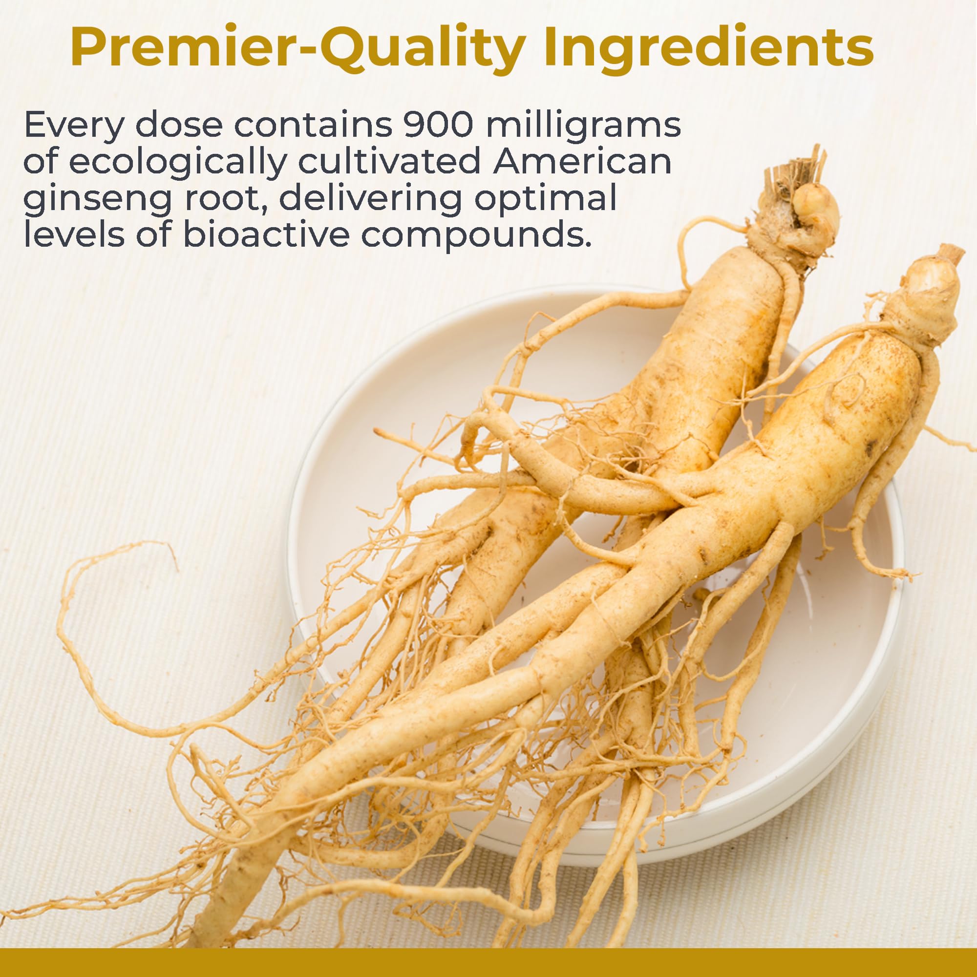Premier Research Labs American Ginseng Supplement - American Ginseng Capsules, Herbal Ginseng Root Pills, North American Ginseng Herb Extract, Calming Energy Supplement - 60 Plant-Based Capsules - TrustMedUSA