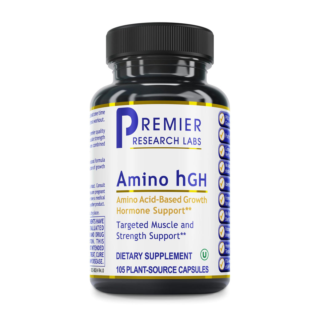 Premier Research Labs Amino HGH - HGH Supplements for Men, HGH Supplements for Women, Amino Acids, L-Arginine, L-Lysine, HGH Enhancer, Support Human Growth Hormone and Muscle Growth - 105 Capsules - TrustMedUSA