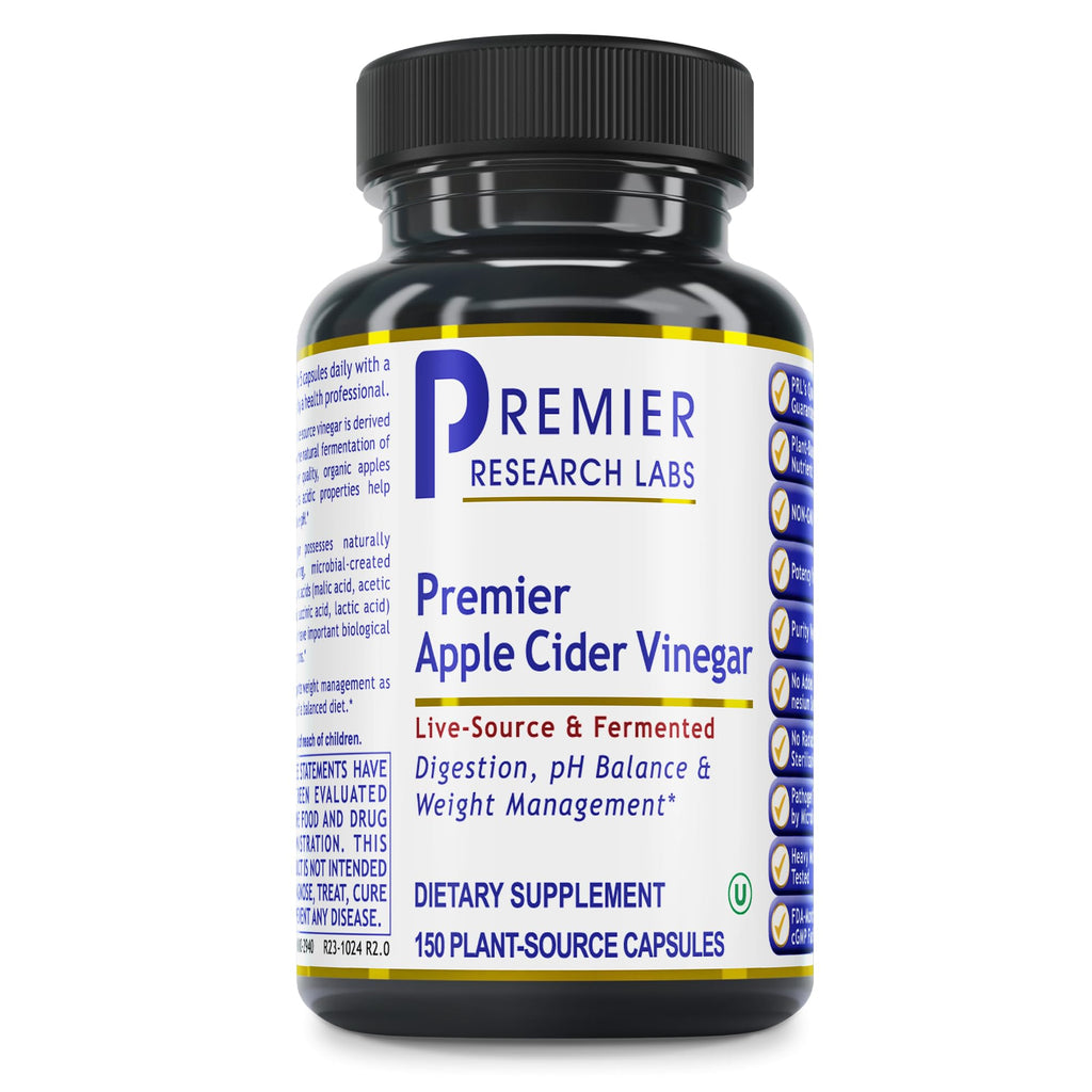 Premier Research Labs Apple Cider Vinegar Capsules - ACV Capsules, Apple Cider Vinegar Pills, Supplement for Digestion, pH Balance, Microbiome Health for Women and Men - 150 Vegetarian Capsules - TrustMedUSA