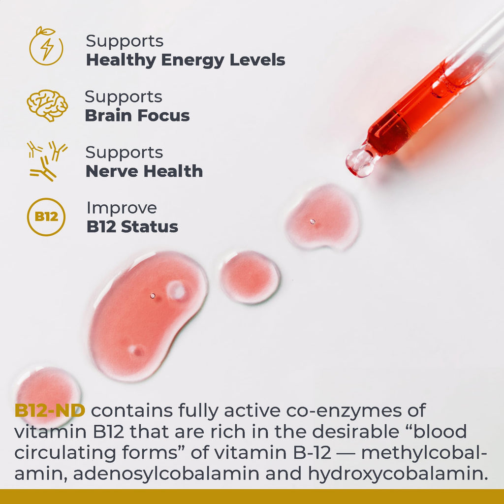 Premier Research Labs B12-ND - Vitamin B12 Liquid, B12 Vitamins, B12 Drops, B-12 Tincture with Methylcobalamin, Adenosylocobalamin, Hydroxcobalamin, 1000 mcg B12 Per Serving - 2 Fl Oz - TrustMedUSA