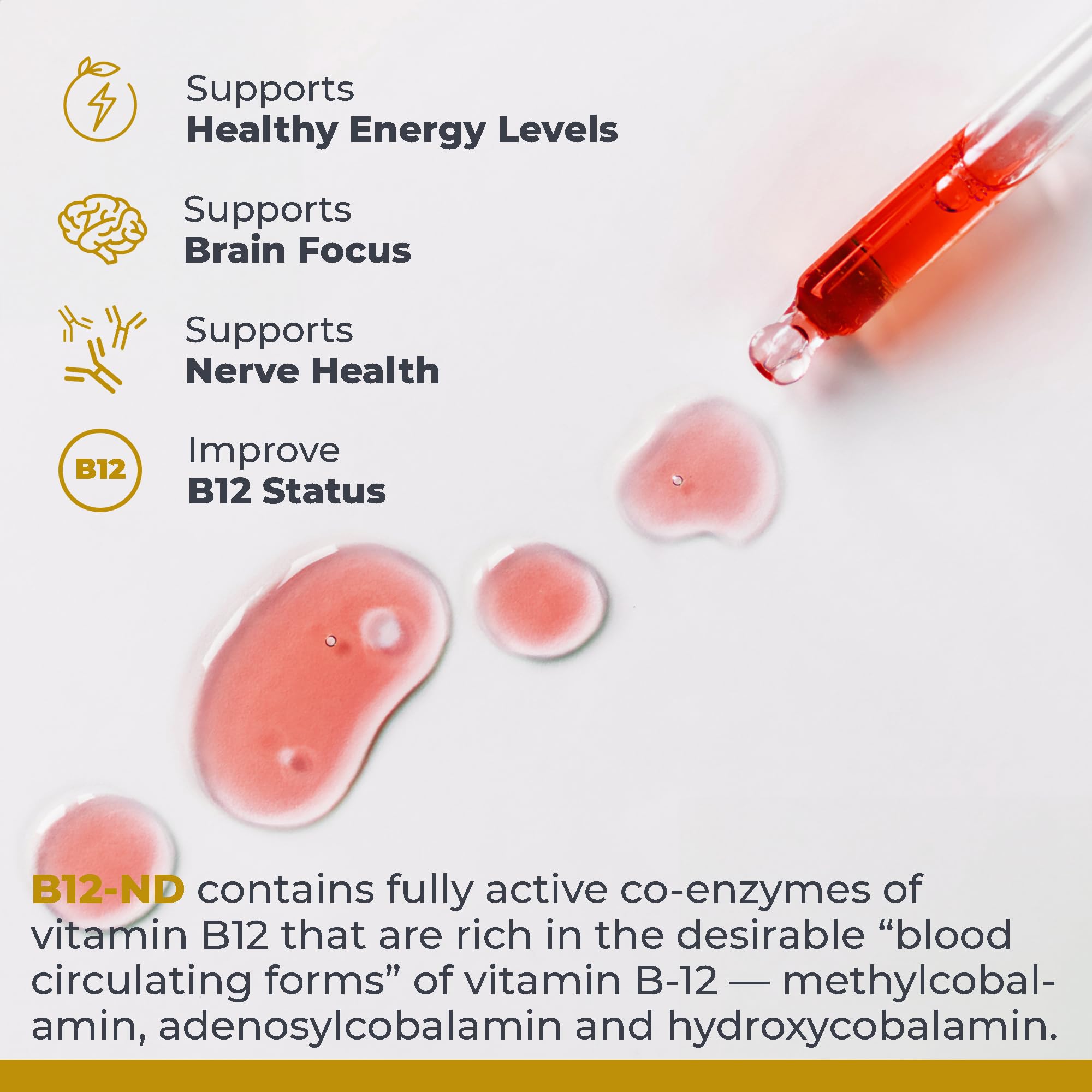 Premier Research Labs B12-ND - Vitamin B12 Liquid, B12 Vitamins, B12 Drops, B-12 Tincture with Methylcobalamin, Adenosylocobalamin, Hydroxcobalamin, 1000 mcg B12 Per Serving - 2 Fl Oz - TrustMedUSA