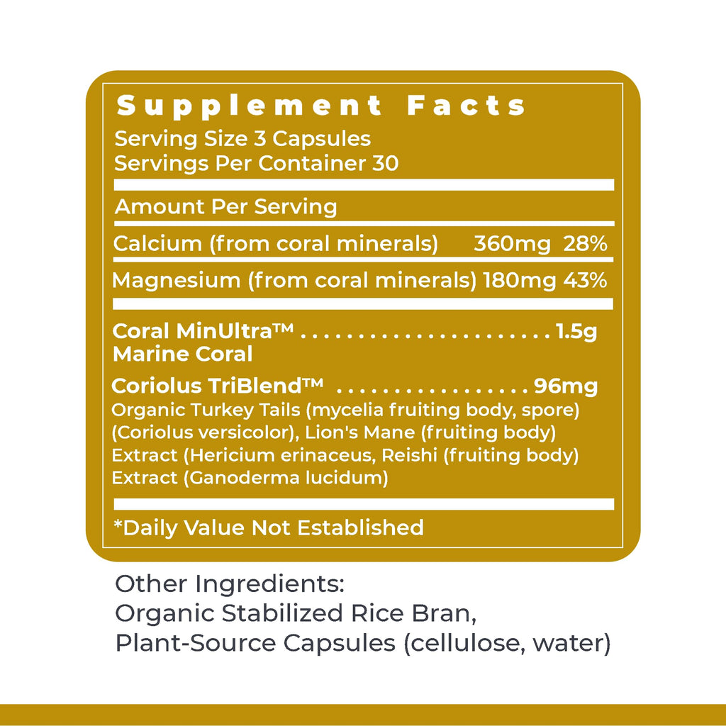 Premier Research Labs Calcium Magnesium Plus - Calcium Magnesium Supplement, Calcium Supplement for Bone Health, with Mushroom Complex - Reishi & Lions Mane - 90 Vegetarian Capsules - TrustMedUSA