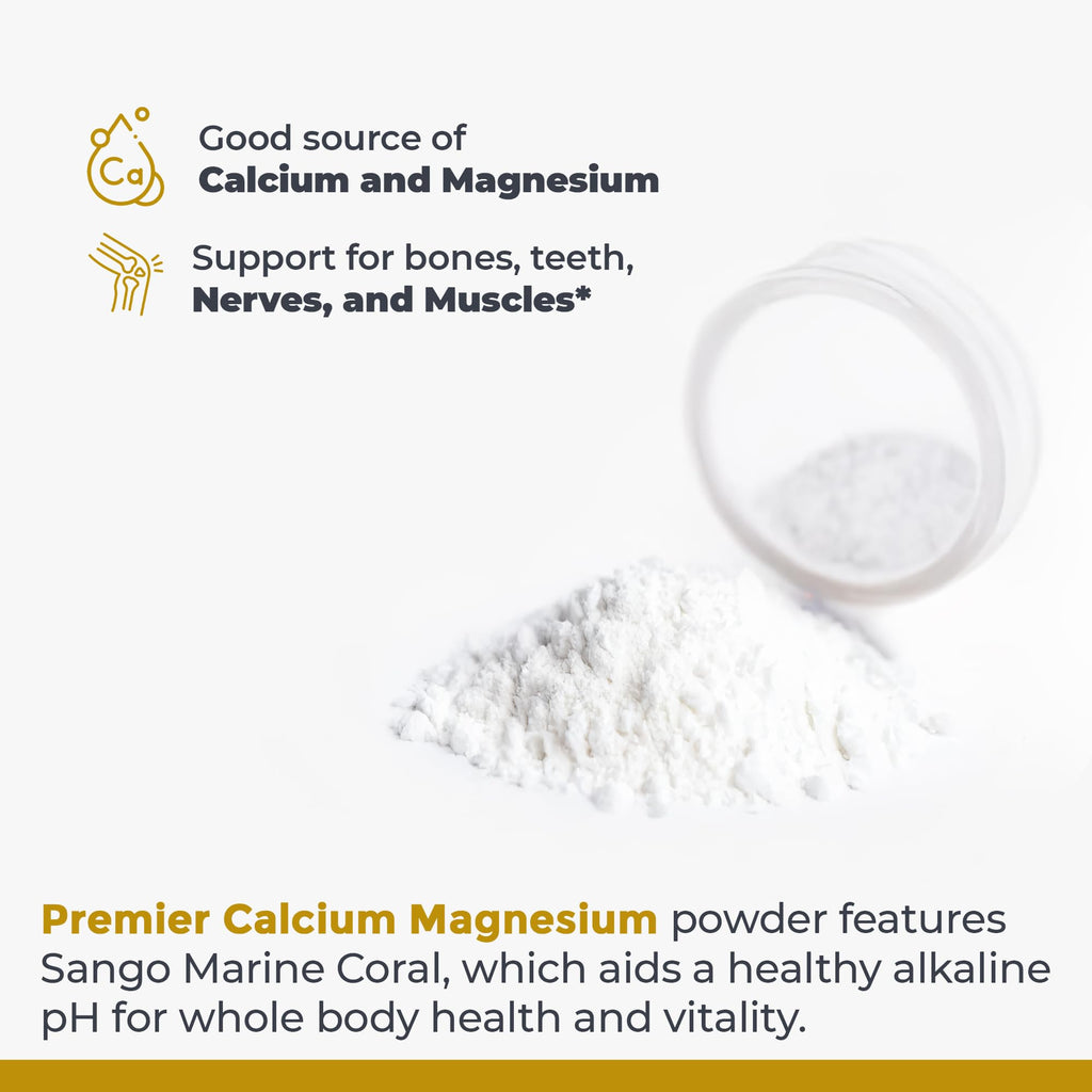 Premier Research Labs Calcium Magnesium Powder - Natural Coral Calcium Powder for Bone Health, Mix with Water for Alkaline PH Balance - 8 oz - TrustMedUSA
