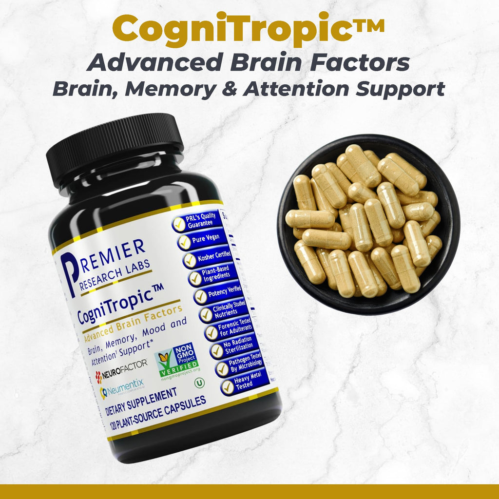 Premier Research Labs Cognitropic - Supplements for Memory and Focus, Focus Supplement, Brain and Memory Power Boost, Clarity Vitamins - TrustMedUSA