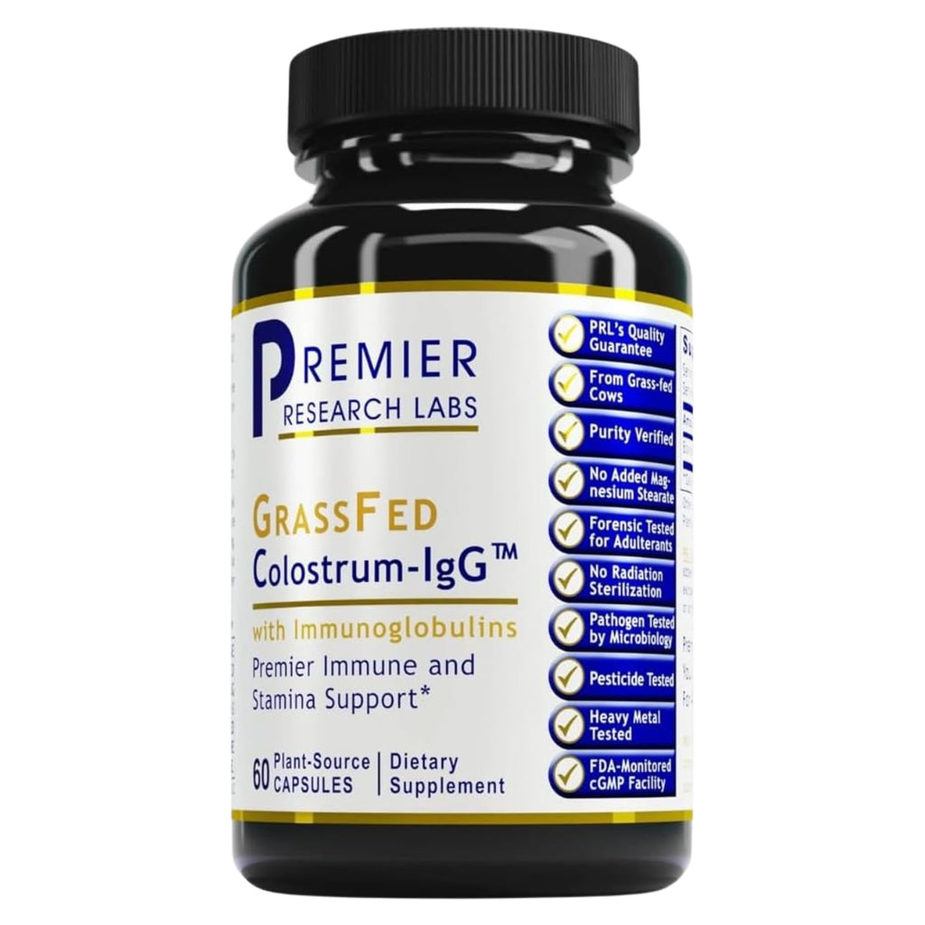 Premier Research Labs Colostrum-IgG - Colostrum Supplement, Bovine Colostrum for Humans, Cow Colostrum for Immune Health, Superfood with Lactoferrin, Amino Acids, Nucleotides - 60 Capsules - TrustMedUSA