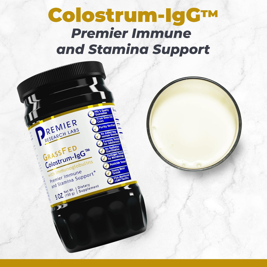 Premier Research Labs Colostrum-IgG Powder - Colostrum Supplement, Bovine Colostrum for Humans, Cow Colostrum for Immune Health, Superfood with Lactoferrin, Amino Acids, Nucleotides - 5 oz (150 g) - TrustMedUSA