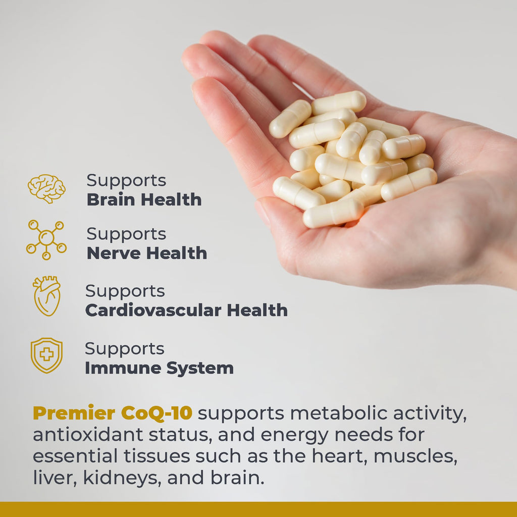 Premier Research Labs CoQ10 - Coenzyme Q10, Co Q 10 Supplement, 100mg Capsules, Ubiquinol Co Enzyme Q-10 with Red Algae & MCT Oil - 60 Vegetarian Capsules - Maple Wellness Supplements