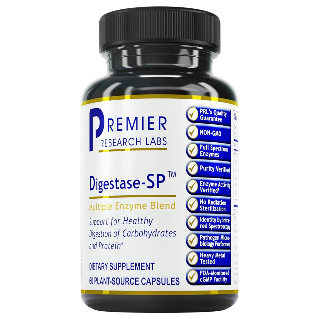 Premier Research Labs Digestase-SP - Enzymes for Digestion, Fermented Digestive Enzymes for Women & Men, Gut Health Support Pills with Peptidase, Hemicellulase - 60 Vegetarian Capsules - TrustMedUSA