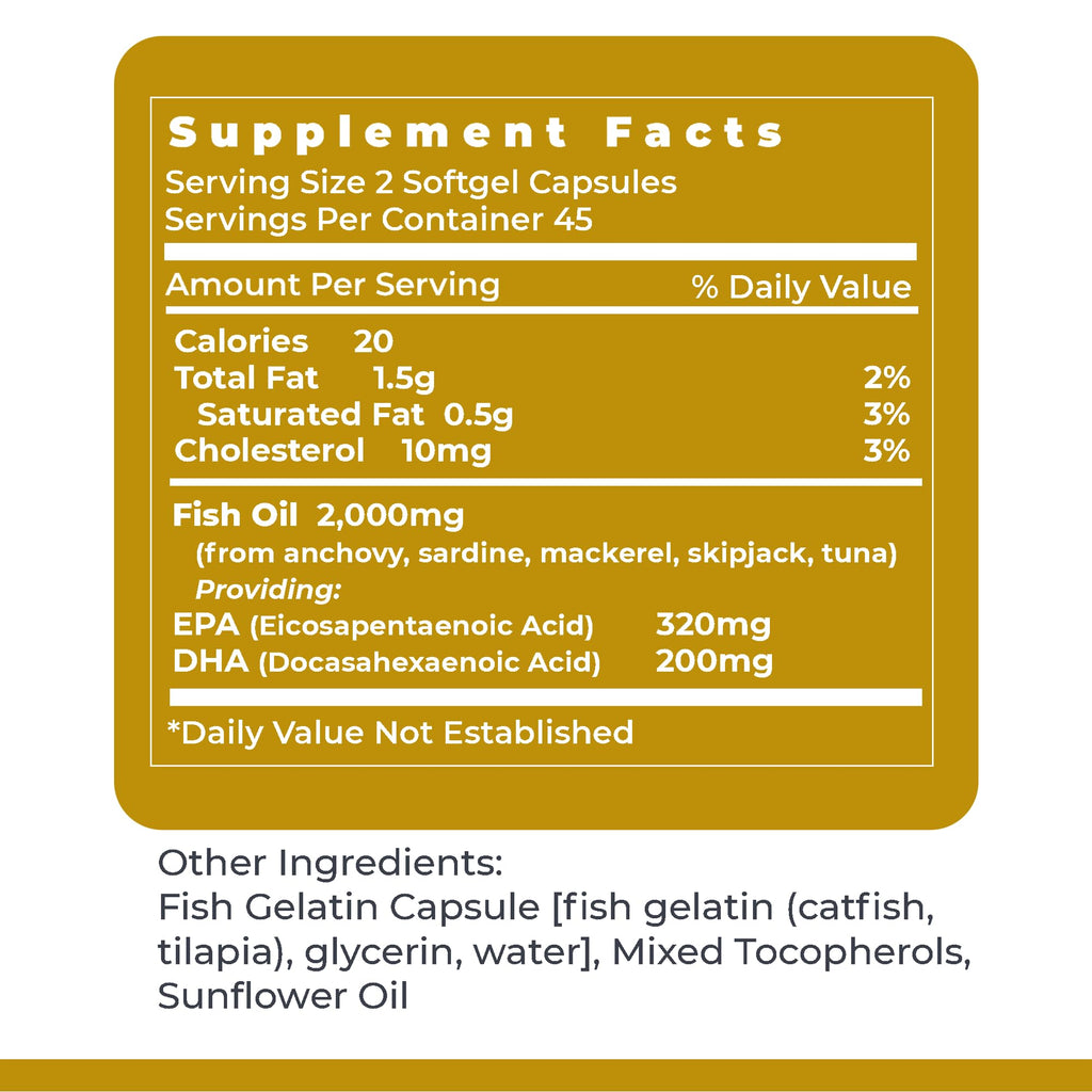 Premier Research Labs EPA DHA Marine Softgels - Omega 3 Fish Oil, EPA DHA Omega 3 Supplement, Fatty Acids for Women & Men, Natural - 90 Softgel Capsules - TrustMedUSA