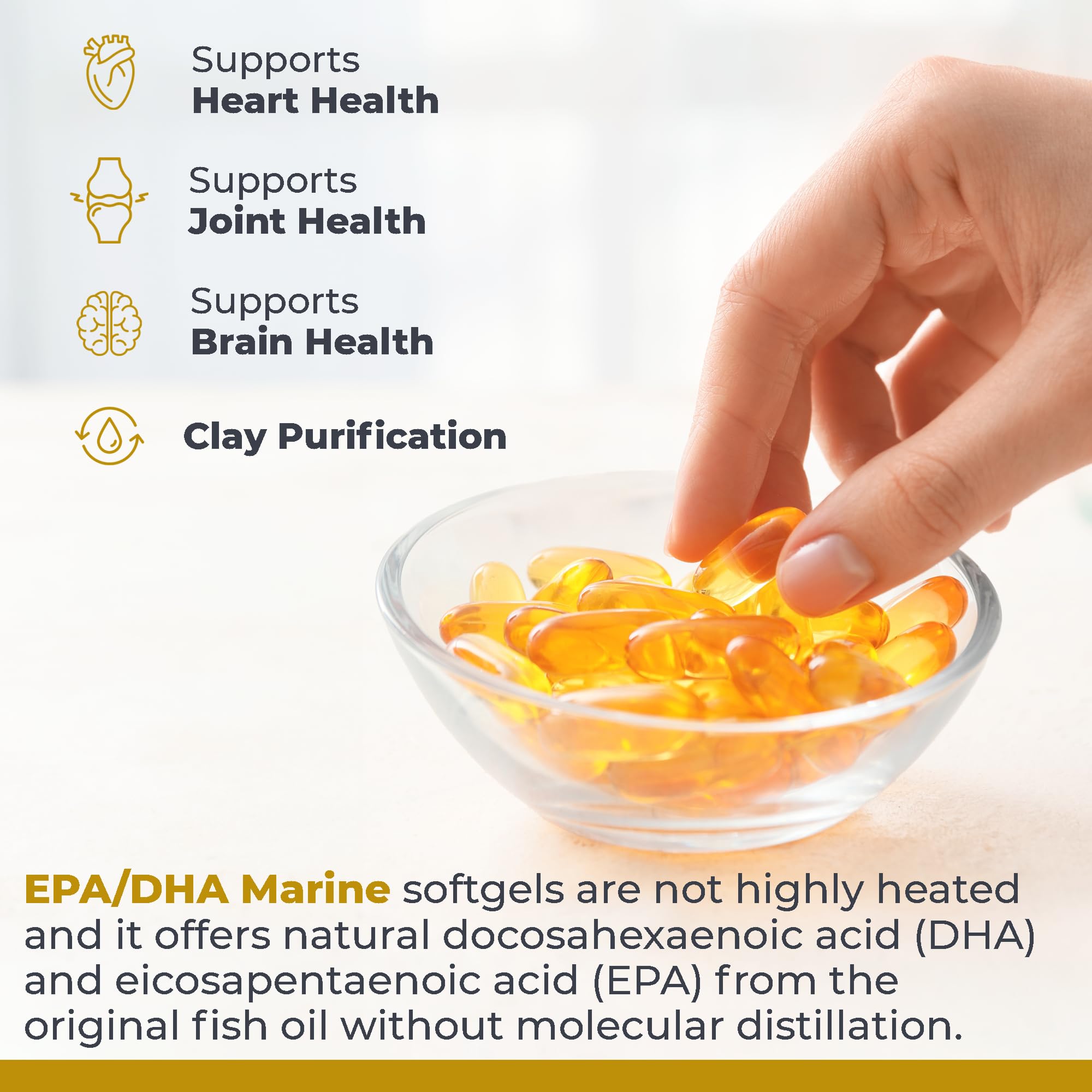 Premier Research Labs EPA DHA Marine Softgels - Omega 3 Fish Oil, EPA DHA Omega 3 Supplement, Fatty Acids for Women & Men, Natural - 90 Softgel Capsules - TrustMedUSA
