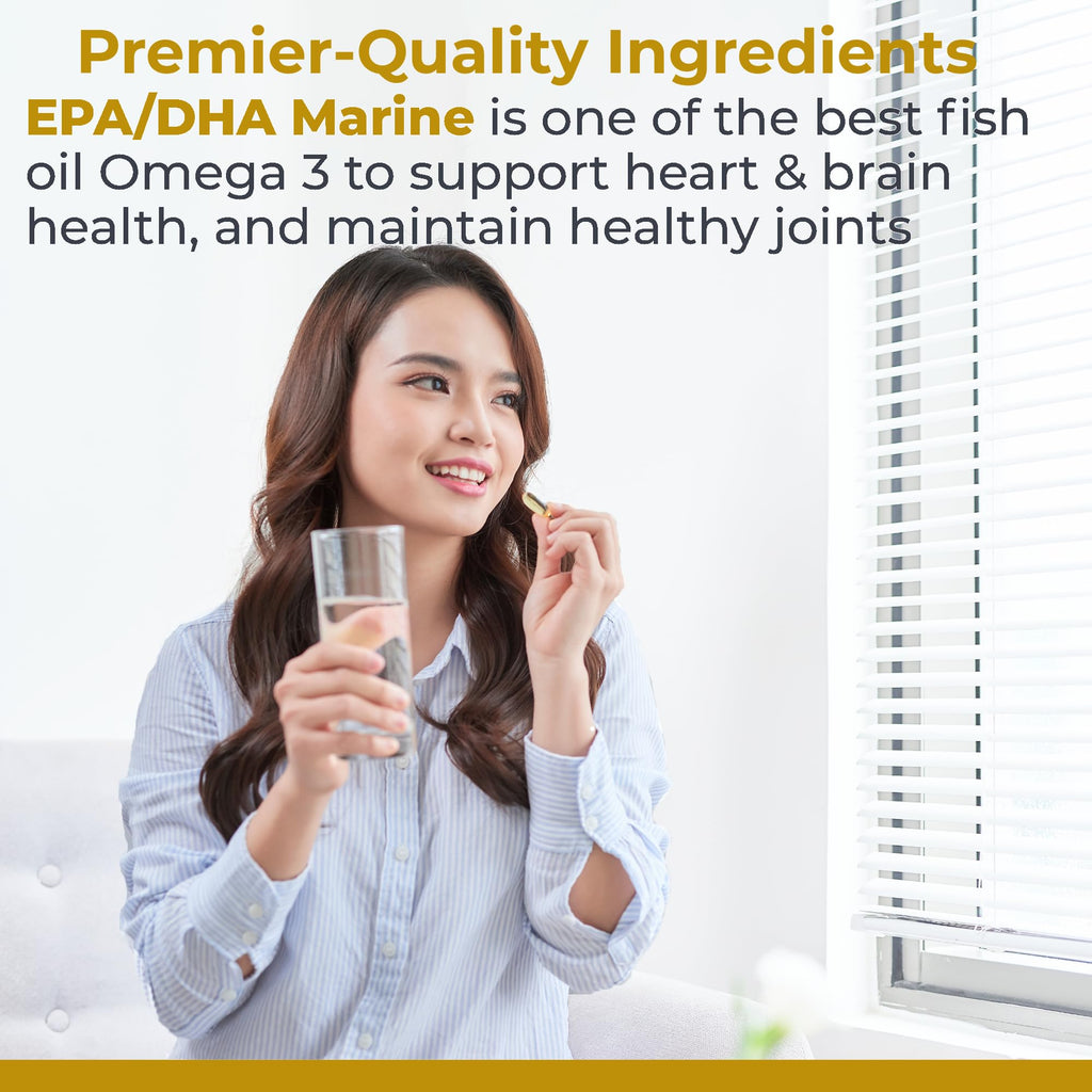 Premier Research Labs EPA DHA Marine Softgels - Omega 3 Fish Oil, EPA DHA Omega 3 Supplement, Fatty Acids for Women & Men, Natural - 90 Softgel Capsules - TrustMedUSA