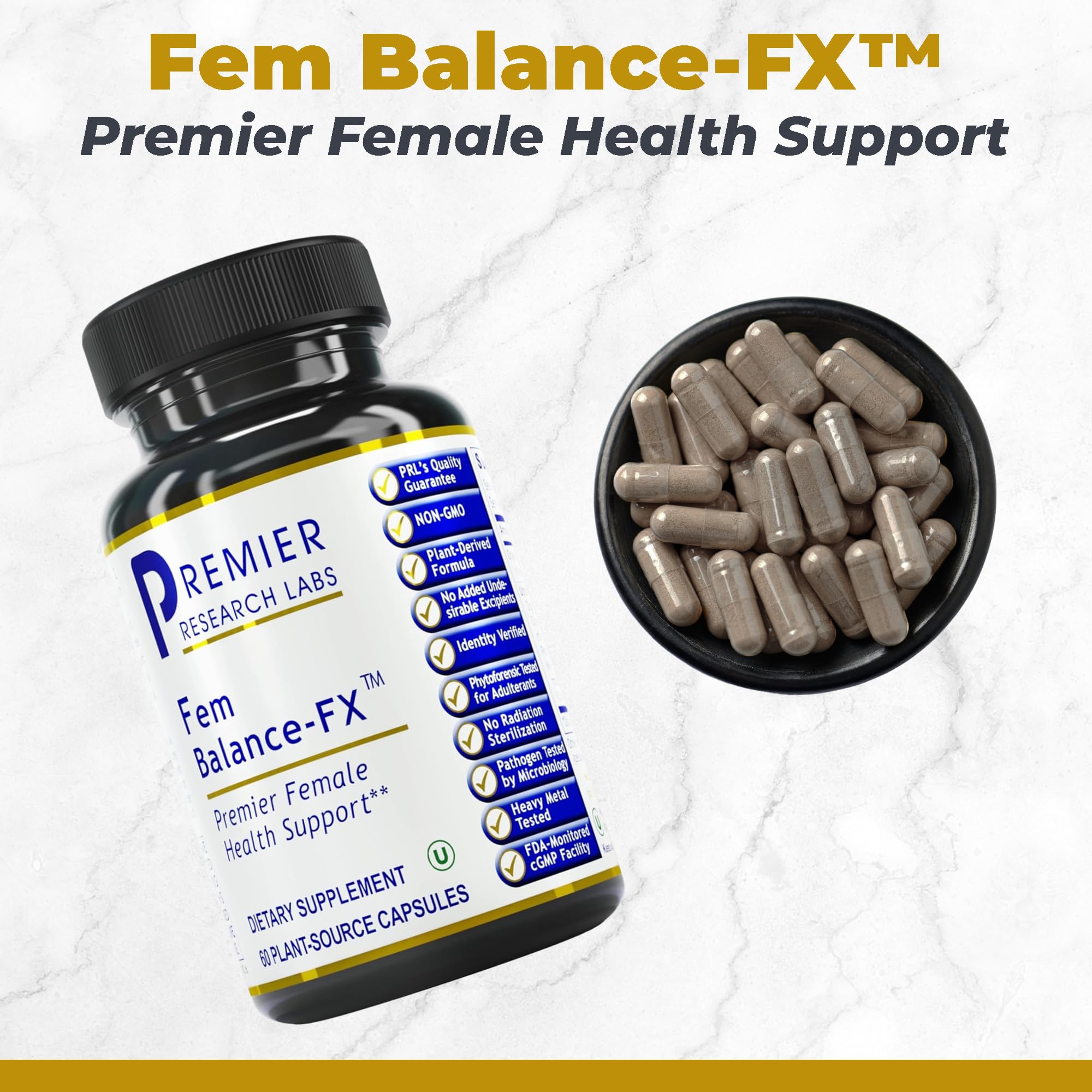 Premier Research Labs Fem Balance FX- Chasteberry Supplement for Women Hormone Balance Support, Chaste Tree Supplement w/Organic Chasteberry Extract, Natural Support for Women- 60 Vegetarian Capsules - TrustMedUSA
