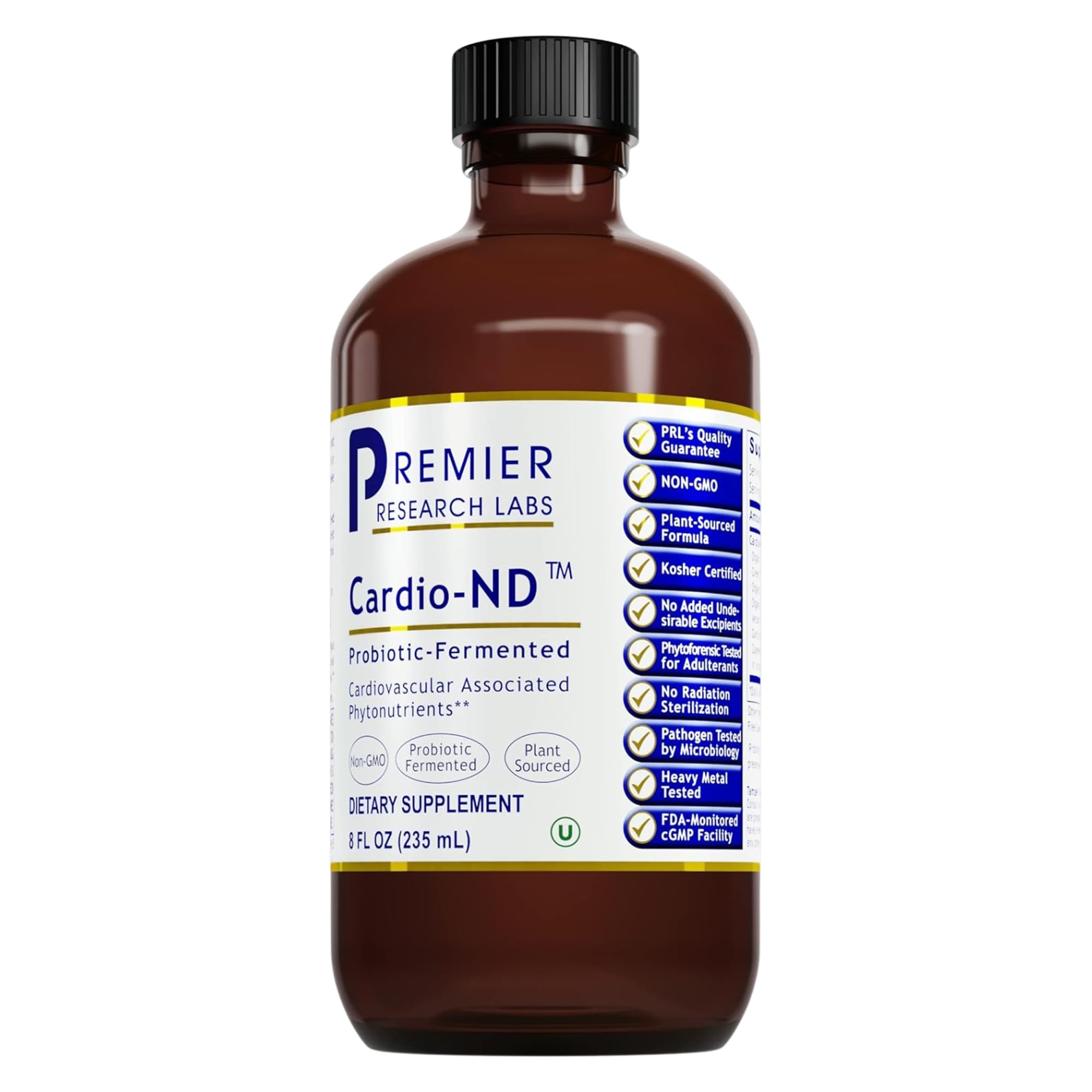 Premier Research Labs Fermented Cardio-ND - Cardio Heart Health, Cardio Support Liquid Fermented in Probiotics for Women, Men, Adults, Supports Heart Health with Hawthorne Berry - 8 fl oz Bottle - TrustMedUSA