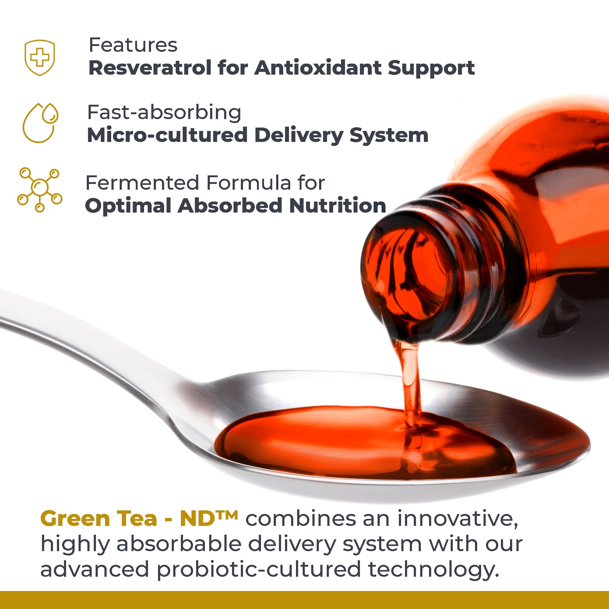 Premier Research Labs Green Tea-ND - Probiotic Fermented Green Tea Extract Supplement with ECGC, Camellia Sinensis Liquid, Supplement Drops for Adults, Vegan Friendly - 8 Fl Oz Bottle - TrustMedUSA