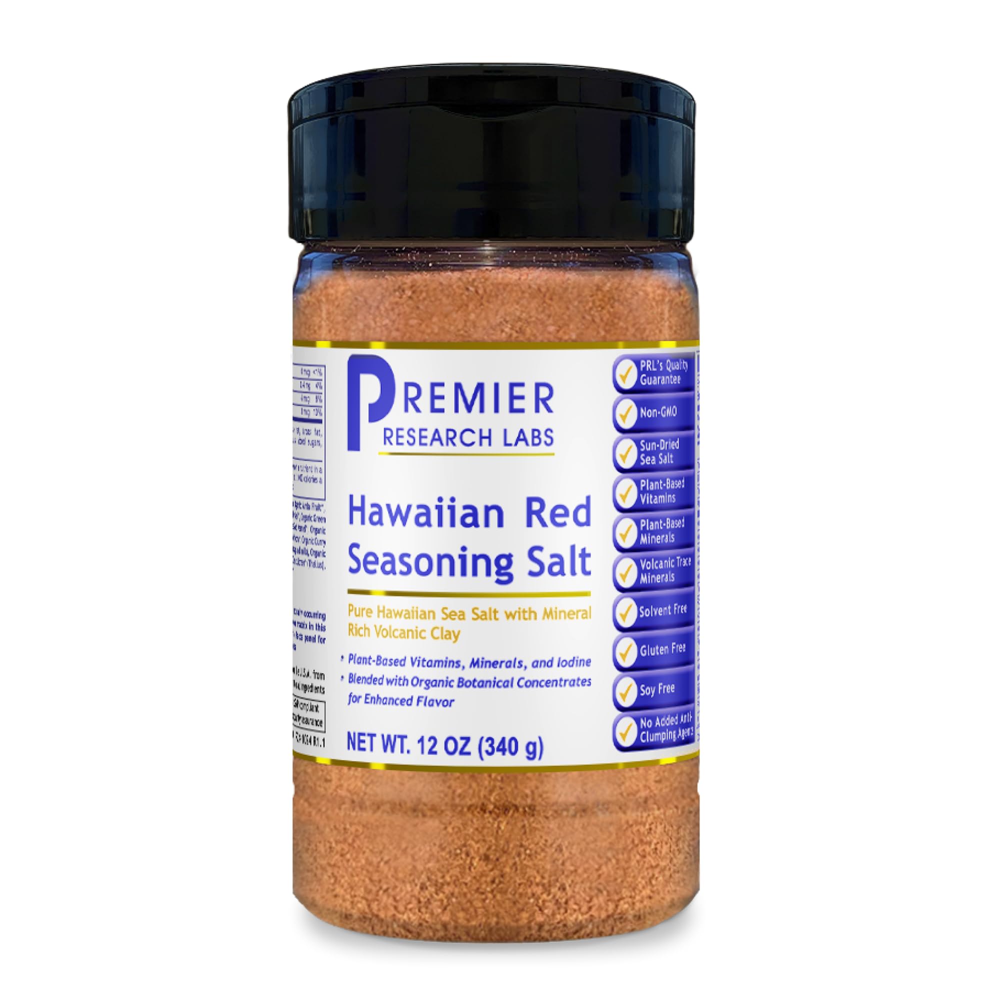 Premier Research Labs Hawaiian Red Seasoning Salt- Pink Salt, Red Hawaiian Salt, Hawaiian Red Alaea Sea Salt for Cooking, Multivitamin for Kids, Enriched with Plant-Derived Vitamins & Minerals- 12 oz - TrustMedUSA