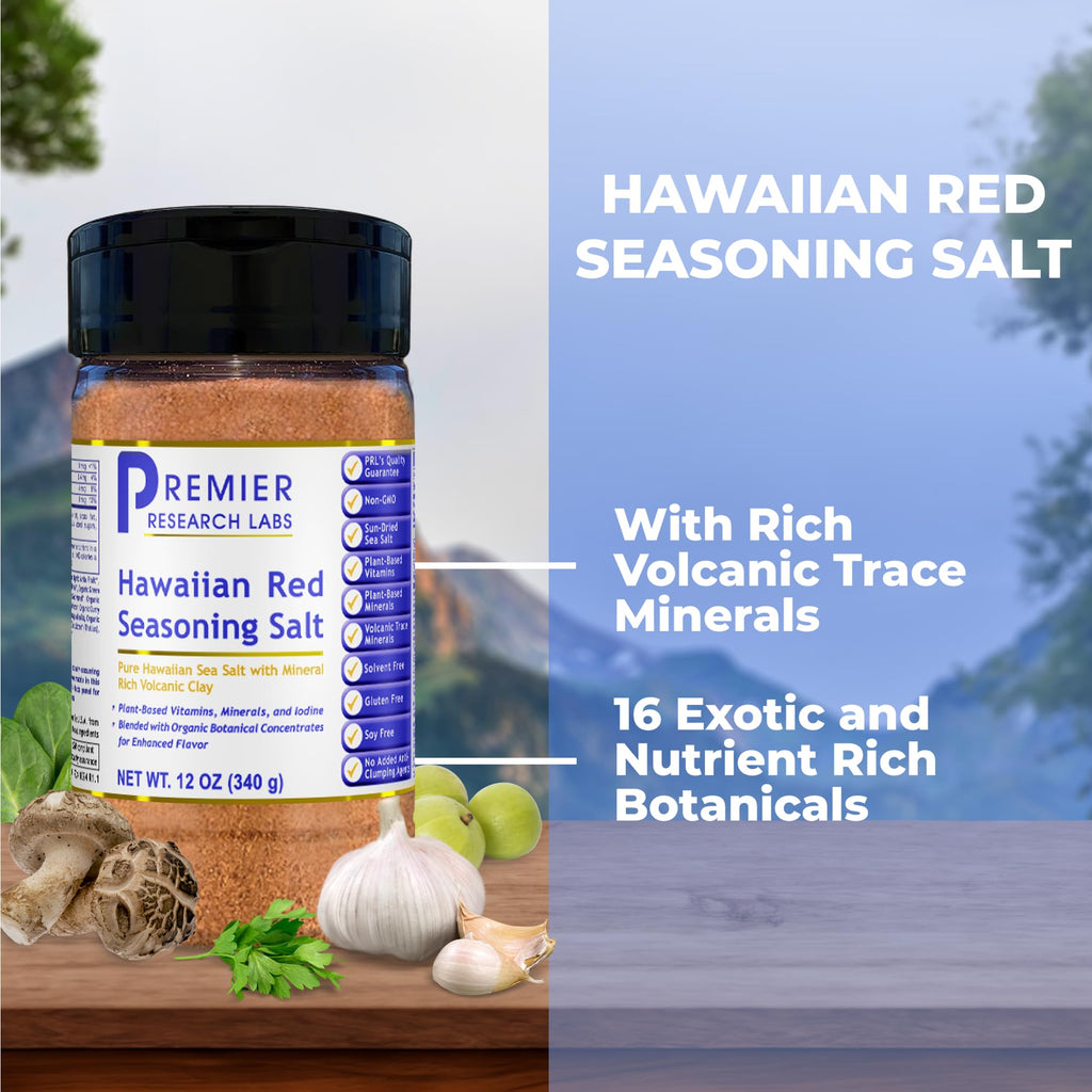 Premier Research Labs Hawaiian Red Seasoning Salt- Pink Salt, Red Hawaiian Salt, Hawaiian Red Alaea Sea Salt for Cooking, Multivitamin for Kids, Enriched with Plant-Derived Vitamins & Minerals- 12 oz - TrustMedUSA