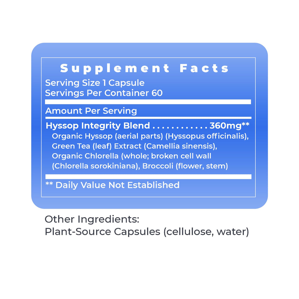 Premier Research Labs Hyssinol - Hyssop Herb, Hyssop Capsules, Wellness Pills with Organic Hyssop Dry Herb, Dietary Supplement with Green Tea, Antioxidant Support - 60 Vegetarian Capsules - TrustMedUSA