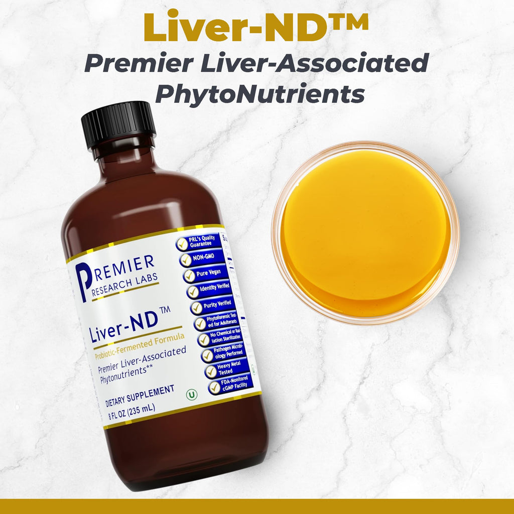 Premier Research Labs Liver-ND - Liver Cleanse, Milk Thistle Extract, Milk Thistle Liquid Drops, Tincture Supplement Fermented with Probiotics, with Antioxidants, Turmeric, 8 Fl Oz Bottle - TrustMedUSA
