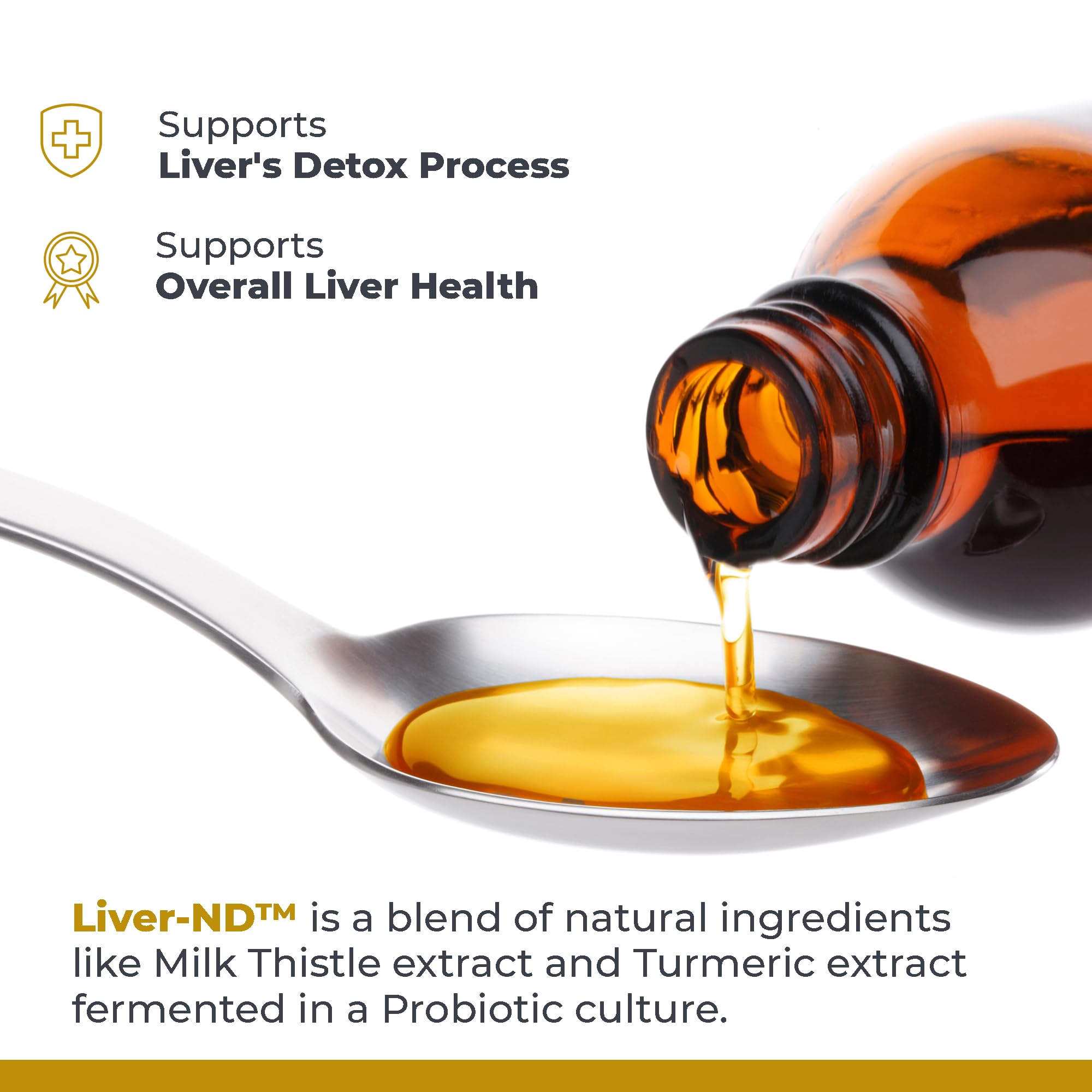 Premier Research Labs Liver-ND - Liver Cleanse, Milk Thistle Extract, Milk Thistle Liquid Drops, Tincture Supplement Fermented with Probiotics, with Antioxidants, Turmeric, 8 Fl Oz Bottle - TrustMedUSA