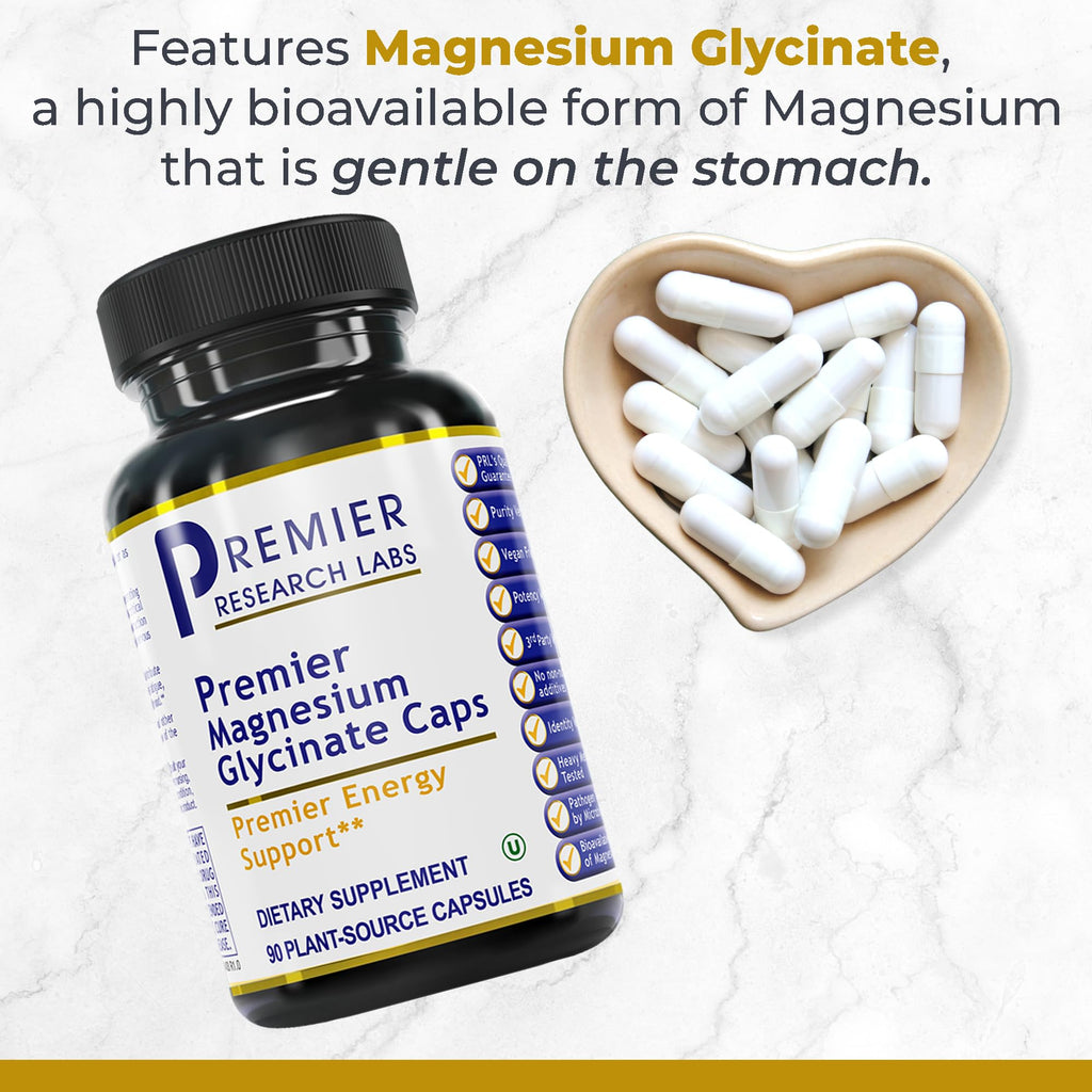 Premier Research Labs Magnesium Glycinate, Max BN-D, & AdrenaVen Supplement Bundle - Pure Magnesium, Liquid Vitamin B Complex for Liver & Brain Health, Adrenal Support for Women & Men - Pack of 3 - TrustMedUSA